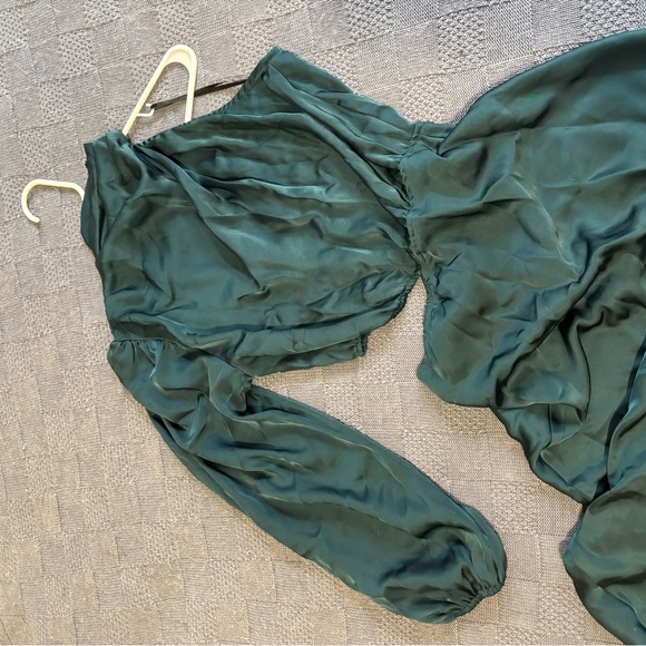 Hello Molly One Shoulder Teal Midi Dress - Picture 6 of 6